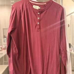 The Normal Brand Burgundy Henley Shirt